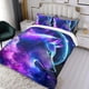 thumbnail image 3 of Lobo Galáctico Conjunto de sábanas temático, trío de piezas, cómodo y amigable con la piel, diseño único, regalo de decoración para el hogar para familiares, amigos y fans,173cm *218cm, 3 of 6