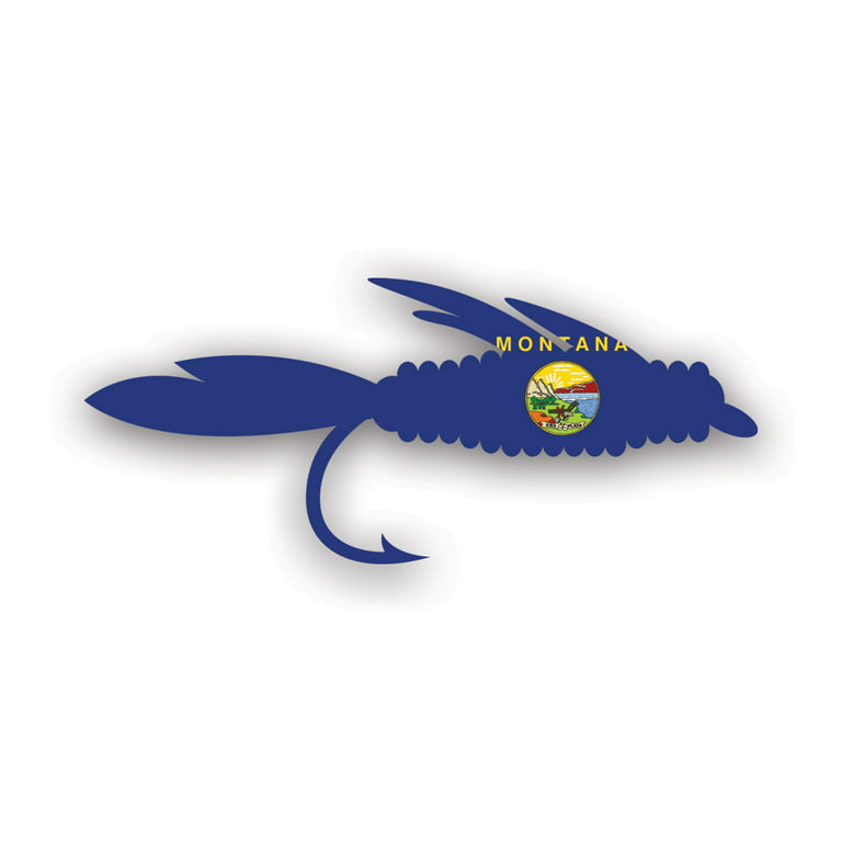 Montana Fly Fishing Sticker Decal - Self Adhesive Vinyl - Weatherproof -  Made in USA - mt fish lure tackle flies fly rod angler