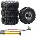 thumbnail image 7 of LINLIN RC Air Pneumatic Tyre, 2.2 Inch Rubber Inflatable Tires 135mm and Plastic Beadlock Wheel Rim Set for 1/10 RC Rock Crawler Truck Parts for Traxxas Axial SCX10 Tamiya CC01 TF2 D90, 7 of 7