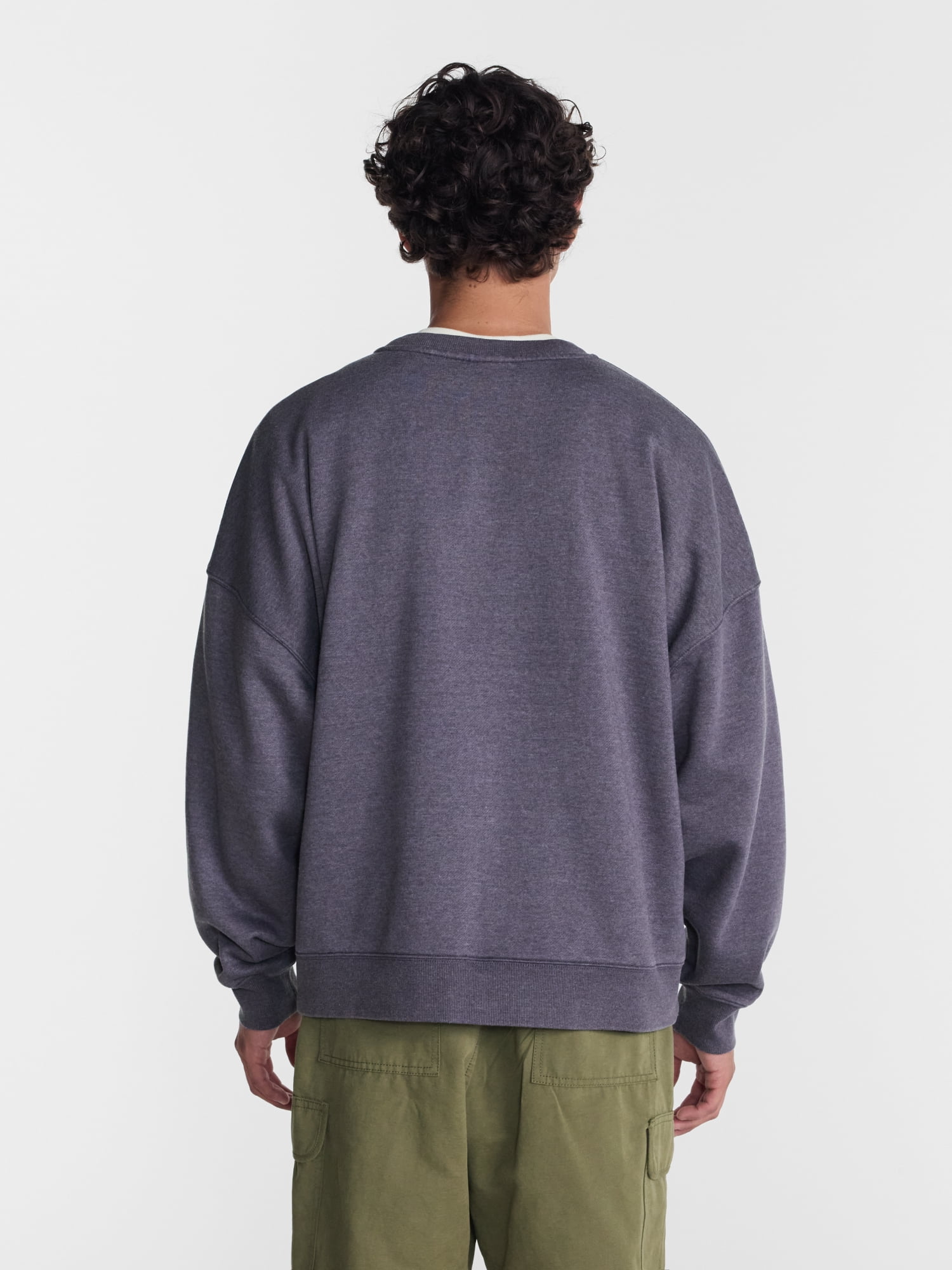 No Boundaries Crewneck Fleece Sweatshirt with Long Sleeves, Men's XS-4XLT