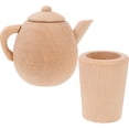 thumbnail image 1 of Luxshiny 1 Set Beech Wood Pretend Play Tea Set for Children Miniature Decor, 1 of 6