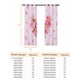 thumbnail image 6 of Pink Floral Valentines Blackout Curtains for Bedroom, Spring Flowers Leaves Botanical Thermal Insulated Kitchen Drapes with Grommets, Light Blocking Window Treatment, 2 Panels 52" x 72", 6 of 7