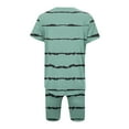 thumbnail image 5 of QATAINLAV Striped 2 Piece Outfits for Women Summer Short Sleeve Pullover Shirt and Bike Shorts Tracksuit Loose V Neck Tshirt 2024 Casual Sleepwear Sets Oferta Flash Para Hoy Green L, 5 of 6