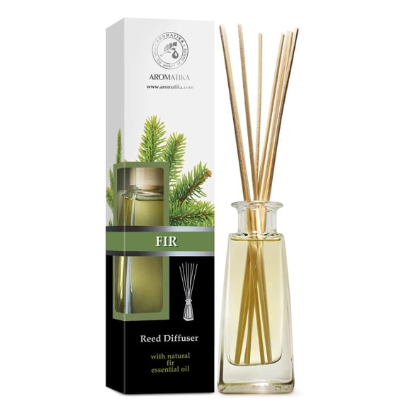 Pine Reed Diffuser 3.4 Fl Oz - Fresh & Long Lasting Coniferous Aroma - Pine Scented Diffuser - Home - Gift Set for Aromatherapy - Great Room Air Fresheners - Pine Tree Oil Diffuser