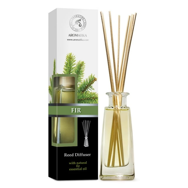 Pine Reed Diffuser 3.4 Fl Oz - Fresh & Long Lasting Coniferous Aroma - Pine Scented Diffuser - Home - Gift Set for Aromatherapy - Great Room Air Fresheners - Pine Tree Oil Diffuser