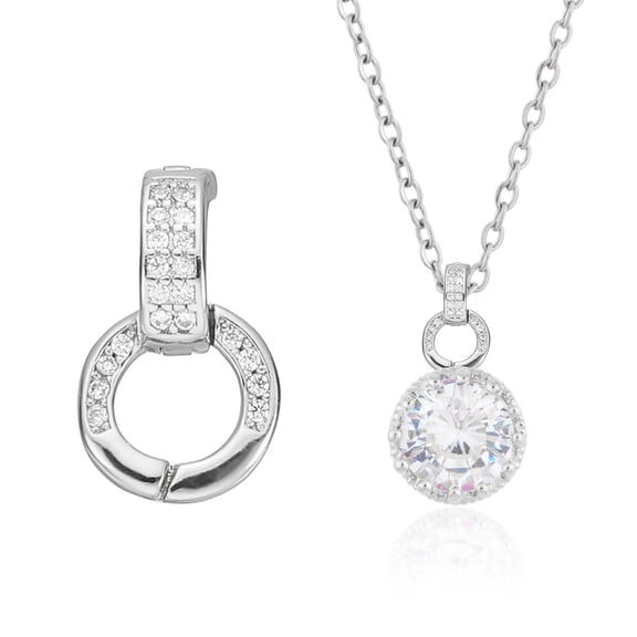 Uxcell Bails for Jewelry Making, 14mm Pendant Bail Connector Double Bail Clasps for Bracelet Necklace Pendants Dangle Charm DIY Craft, White Gold