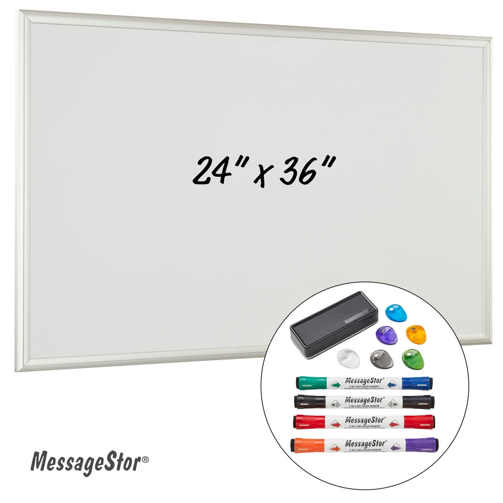 ECR4Kids MessageStor 24 in x 36 in Dry Erase Board with Markers
