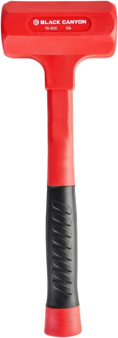 RGHJAR-Dead Blow Hammer 2 LB (32OZ）Bounce-Resistant Rubber Mallet with Non-Slip Grip for Furniture Assembly, Metalworking & Automotive Repair