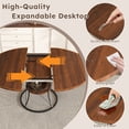 thumbnail image 5 of Alvantor Extendable Round Dining Table Set for 4-6 People with 4 Solid Wood Chairs, Modern Wood Farmhouse Table with Storage Shelf & Metal Base Perfect for Small Space Walnut, 5 of 8