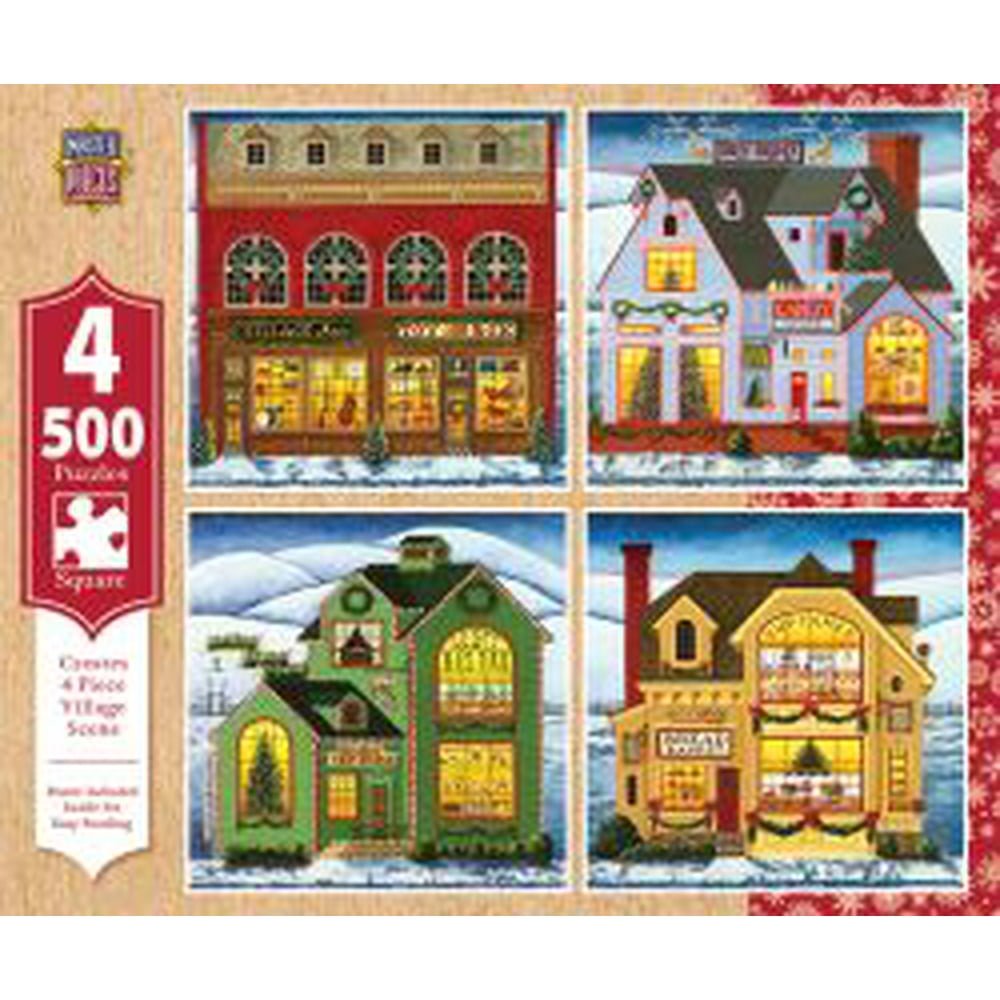 Masterpieces Holiday 4 Pack Folk Art 500 Piece Jigsaw Puzzles By Art