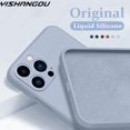 thumbnail image 2 of Funda de silicona líquida de lujo para iPhone 13 11 12 14 Pro Max SE 2020 XS Max XR X 7 8 14 Plus, funda protectora suave para cámara Tan Jianjun unisex, 2 of 2