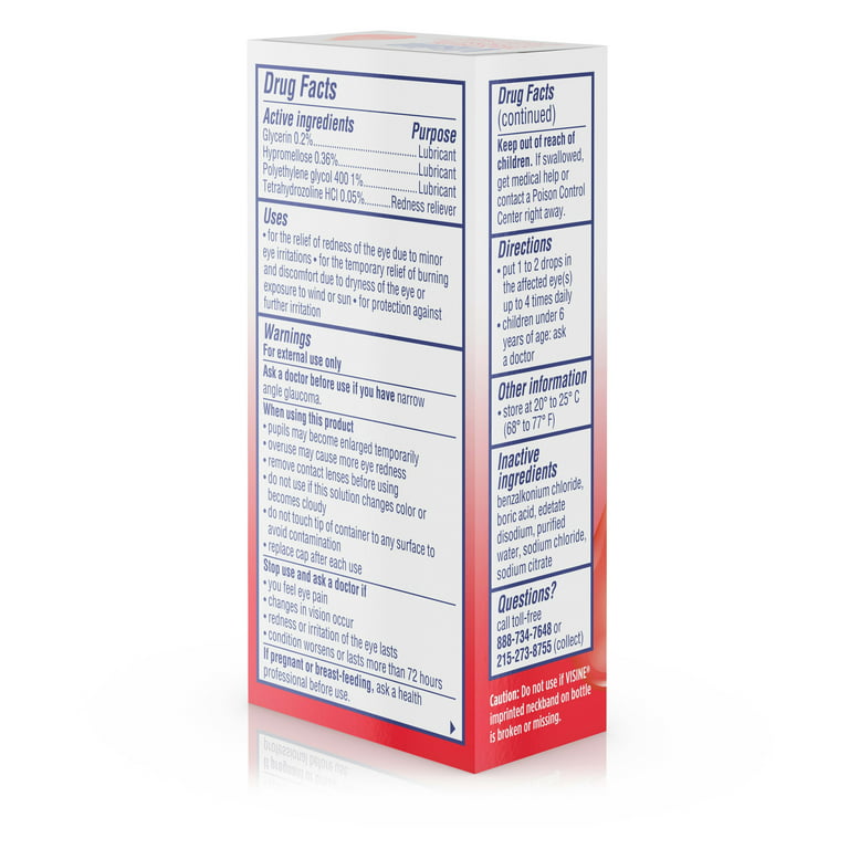 Visine L.R. Redness Reliever Eye Drops Ingredients and Reviews
