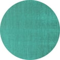 thumbnail image 1 of Ahgly Company Indoor Round Solid Turquoise Blue Modern Area Rugs, 8' Round, 1 of 4