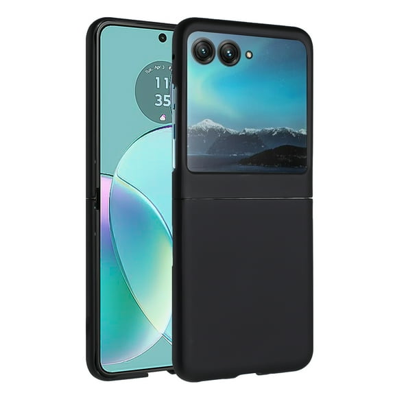 For Motorola Razr  Plus (2023) Slim Flip Snap On Hybrid Shockproof Hard PC   Rubber TPU Matte Finish Back Protector Cover ,Xpm Phone Case [ Black ]