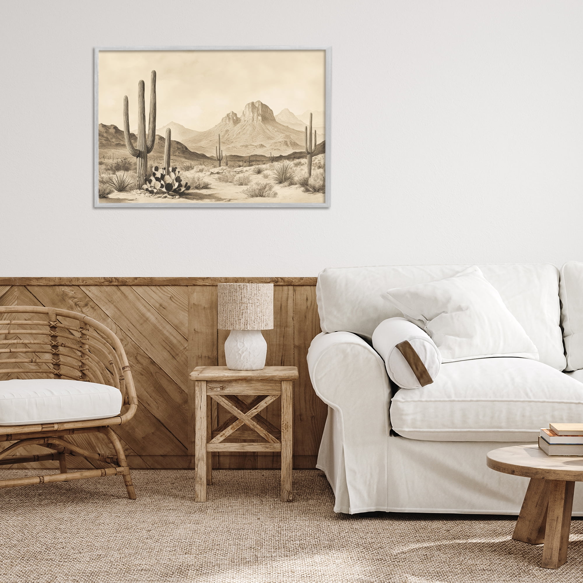 Stupell Industries Arizona Desert Vista Gray Framed Giclee Art, design by Petal Prints Design