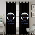 thumbnail image 5 of Kotton Culture Tab Top Semi Blackout Curtains Thermal Insulated Room Darkening Window Treatment Panels for Living Room, Patio Door, Bedroom (2 Panels, 42x54, Black), 5 of 9