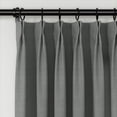 thumbnail image 2 of TWOPAGES Pinch Pleat Drape 26 W X 96 L Inch Wool Light Filtering Soft Curtain for Bedroom, 1 Panel, Dark Gray, 2 of 5