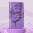 thumbnail image 4 of Feishell for Motorola Moto G Stylus 4G(2022) Flip Wallet Case,Butterfly & Flower Embossed Pattern PU Leather Magnetic Folio Flip Protective with Credit Card Slots Kickstand Slim Phone Case,Lightpurple, 4 of 6