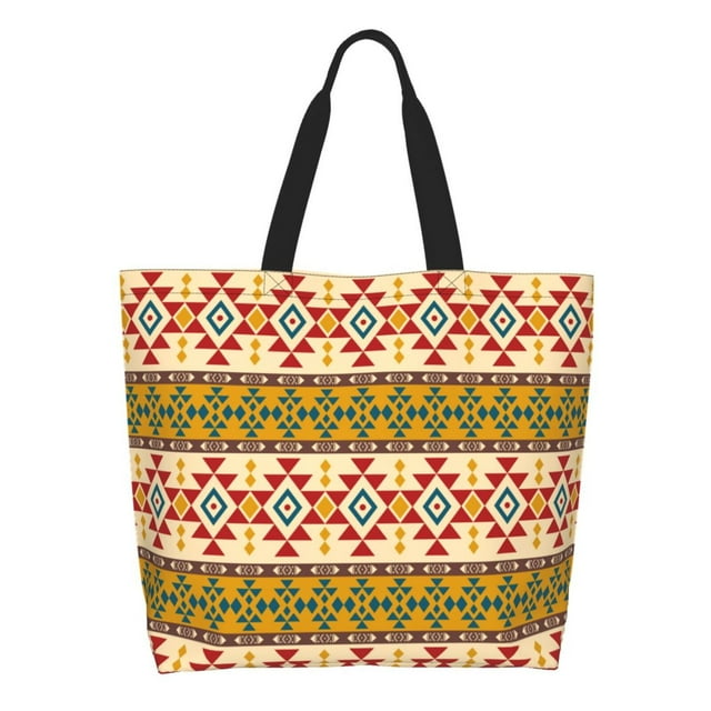 Balery Aztec Bolsa Tote Estilo Estético con Cremalleras, Bolsa de Hombro, Bolsa de Compras Grande y Plegable