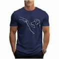 thumbnail image 2 of WQNVRNR Mens Summer Shirts- Casual Fashion Crewneck Printed Short Sleeve Tee Dark Blue Size M, 2 of 6