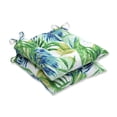thumbnail image 2 of Pillow Perfect 596853 Indoor-Outdoor Soleil Blue & Green Wrought Iron Seat Cushion - Set of 2, 2 of 2