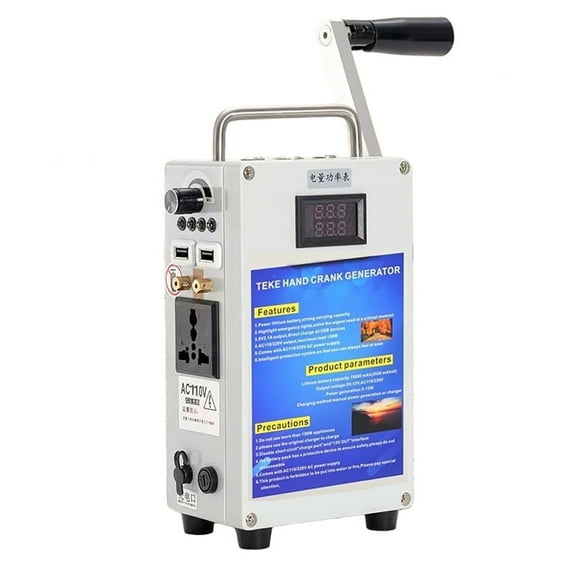 Hand Crank Generator Portable Outdoor Emergency Power Supply Mobile Phone Charger DC5V 12V 110V 160 Watts