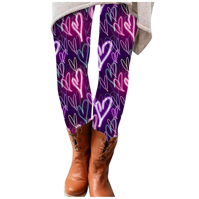 ASEIDFNSA Leggings for Women Cotton Lined Leggings Plus Size 3X Women'S  Autumn/Winter Microfleece Love Print Stretch Yoga Pants Bottoms 