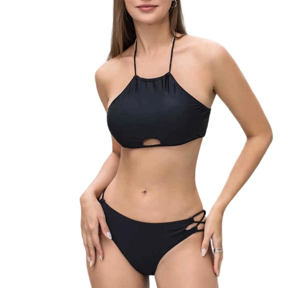 Zpanxa Classic Bikini Set, Women's Basic Two Piece Swimsuit