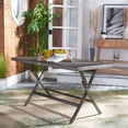 thumbnail image 2 of SAFAVIEH Akita Contemporary Modern Outdoor Patio Folding Table, Grey Brown/White, 2 of 13