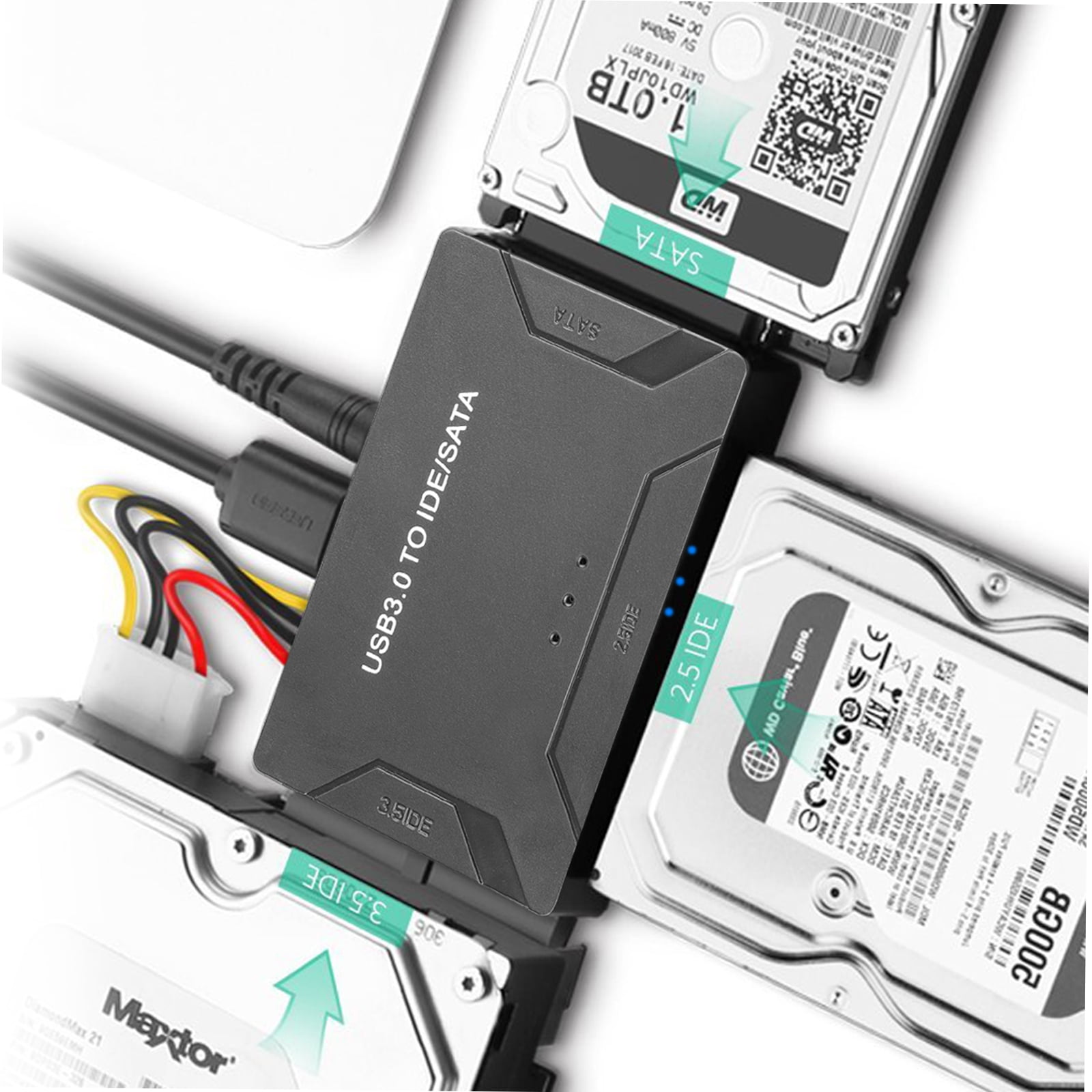 format parfume damper USB 3.0 to SATA Adapter Cable for 2.5" SATA IDE Hard Drives External  Converter Cable Combo for 2.5"/3.5" DE SATA SSD Hard Drives Disks -  Walmart.com