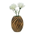thumbnail image 3 of Mesmerizing Hand-carved Spiral Brown Mango Tree Wood Flower Vase, 3 of 6