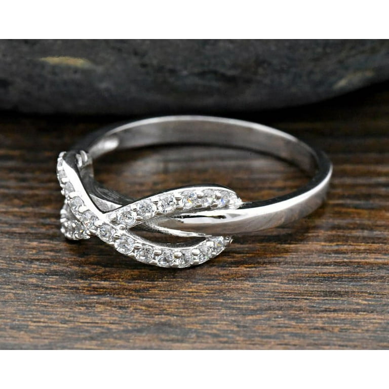 Eclet Jewels 14K White Gold Plated Rings Ct Round Cut