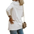 thumbnail image 4 of Langwyqu Solid Color Women Long Sleeve V-Neck Work Office Blazer Coat, 4 of 5