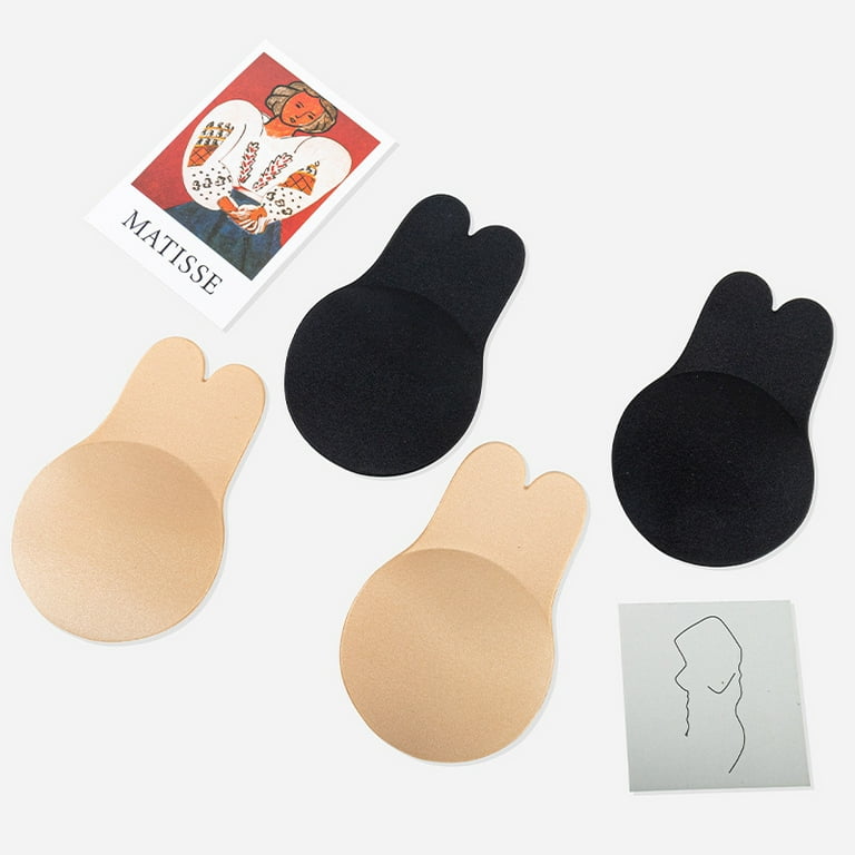 2 Pair Rabbit Ear Self Adhesive Invisible Bra Breast Lifting Push Up  Strapless Backless Nipple Covers for Wedding Party