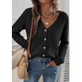 thumbnail image 4 of PRETTYGARDEN Women's Cozy Cardigan Sweater with Button V Neck Long Sleeve Tops Open Front for Fall Clothes Knit Winter Clothing Solid Business Casual & Vacation Outfits, 4 of 8