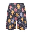 thumbnail image 3 of Men's Pajama Shorts Bottoms with Pockets Soft Lightweight Lounge Sleep Wear Cartoon Flowers and Dots, 3 of 6