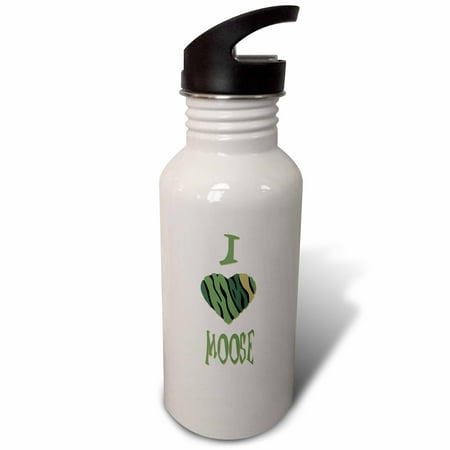 

Camo Colored Striped I Love Moose 21 oz Sports Water Bottle wb-122155-1