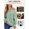 thumbnail image 4 of SHEWIN Womens Sweaters Casual Crewneck Long Batwing Sleeve Pullover Sweater Tops Lightweight Knitted Fall Clothes, 4 of 9