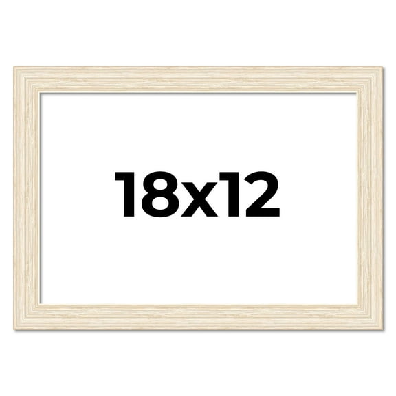 18x12 Frame White Barnwood Picture Frame - Modern Photo Frame Includes UV Acrylic Shatter Guard