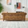 thumbnail image 6 of 83"Chesterfield ‌tech Fabric Sofa,High-tech Fabric Roll Armrest Sofa,Upholstered Mid Century Modern Couch,3 Seater Couch for Living Room, Office, Apartment, Brown, 6 of 17