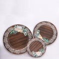 thumbnail image 5 of Balsa Circle 25 Brown 8 in Wood Print Disposable Dessert Paper Plates Floral Lace Trim Party Decorations, 5 of 8