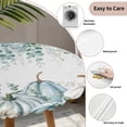 thumbnail image 3 of Green Grey Pumpkins Fall Round Tablecloth for 36-44 Inch Tables,Fitted Table Cover with Elastic Edge,Thanksgiving Eucalyptus Leaves Waterproof Outdoor Table Cloth Protector for Patio Garden Dinner, 3 of 9