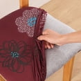 thumbnail image 1 of Fundas de asiento de silla estampadas elásticas con fundas de cojín de asiento elásticas para comedor, oficina (flor, paquete de 6), 1 of 5