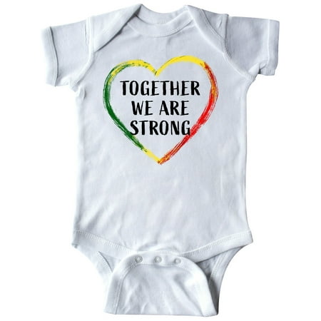 

Inktastic Together We are Strong Red Yellow Green Heart Gift Baby Boy or Baby Girl Bodysuit
