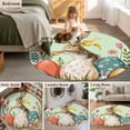 thumbnail image 5 of Round Rug 6Ft Washable Non-Slip, Easter Bunny Eggs Circle Area Rugs for Living Room Bedroom, Spring Tulip Flowers Leaves Rustic Green Indoor Floor Mats Carpet Runner for Home Decor Aesthetic, 5 of 8