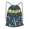 thumbnail image 1 of XMXT Waterproof Gym Bag, Retro Blue Boho Print Drawstring Backpack for Men, m Blue, 1 of 8