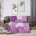 thumbnail image 2 of Vintage Purple Flower Pattern Throw Blanket, Super Soft Anti-Pilling Flannel Bed Blankets, 80"x60", 2 of 8