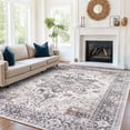 thumbnail image 2 of CHITOOMA 6'x9' Area Rugs for Living Room, Machine Washable Rugs Vintage Area Rug for Bedroom Dining Room Dorm Office with Non-Slip Backing, Stain Resistant Non-Shed Carpet, Brown, 2 of 9
