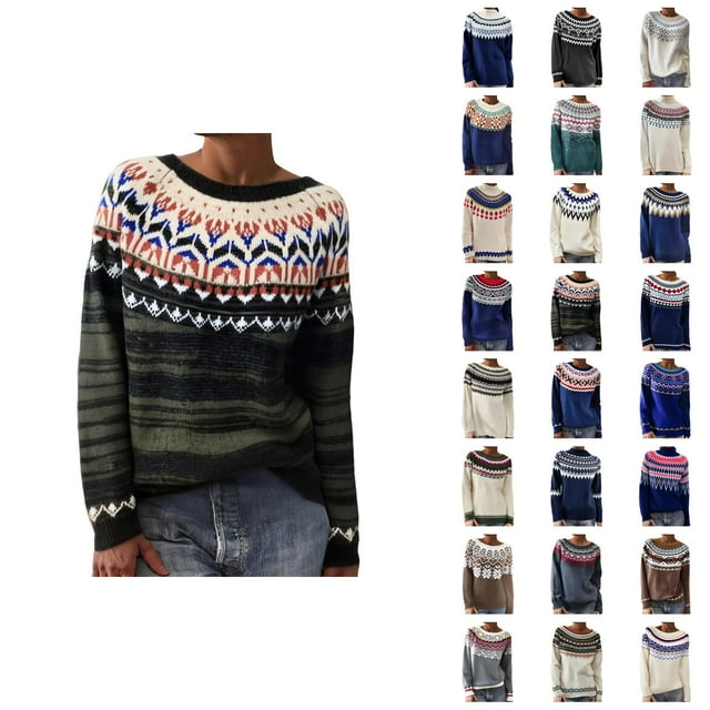 Chandails pour Femmes 2025 Manches Longues Tricot Épais Chandail-Over Automne Hiver Col Roulé Surdimensionné
