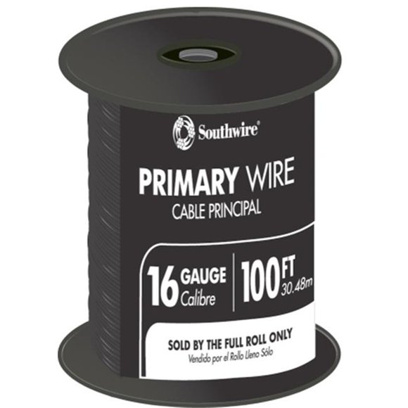 Southwire Company 55666623 100 ft. Black 16 Gauge 19 Strand Primary Auto Wire